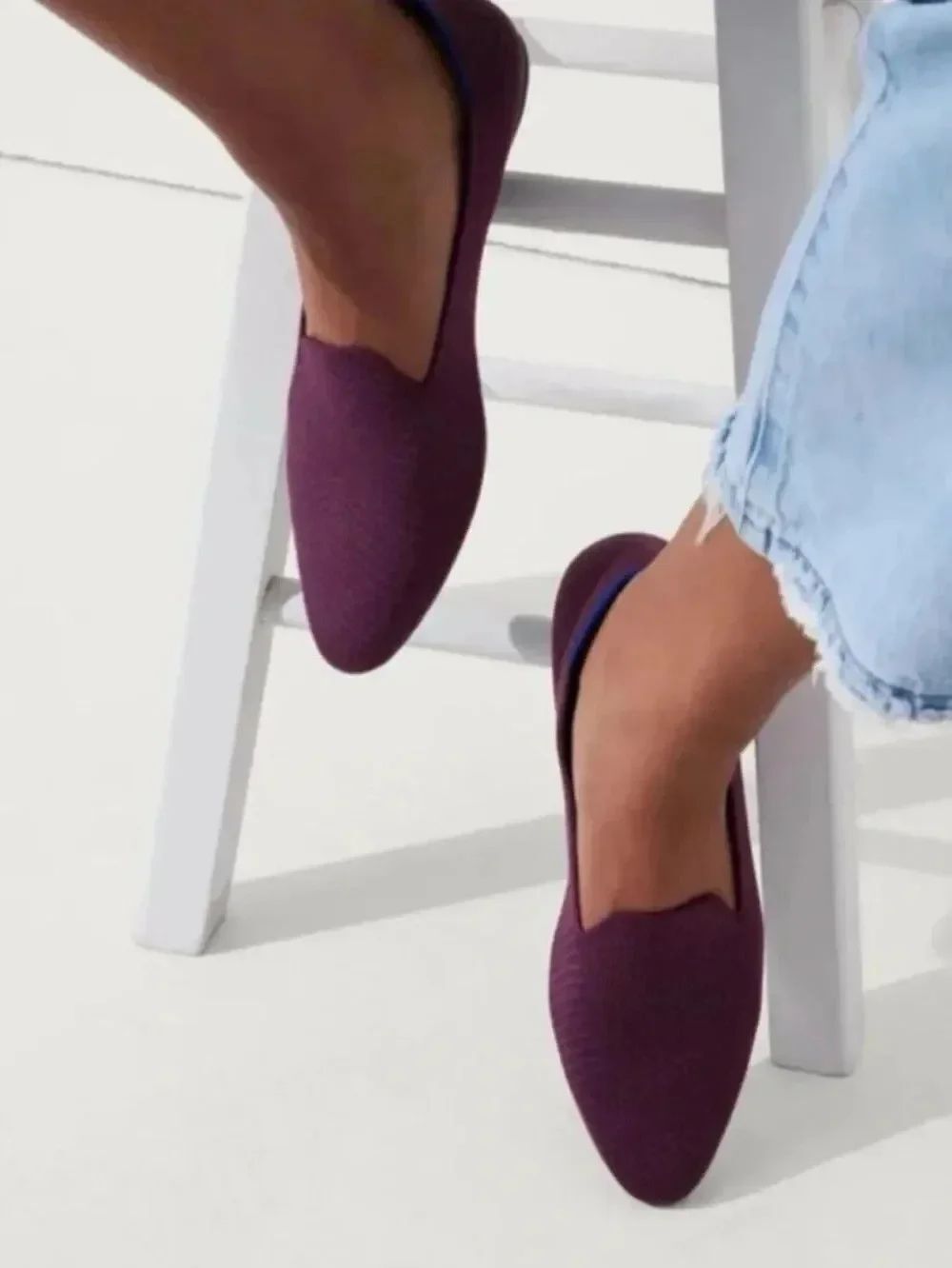 New Rothy’s Women’s The Almond Loafer in Plum Slip On  Size 7.5